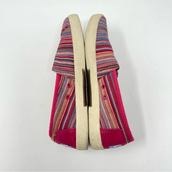 Toms Avalon Raspberry Stripe Woven Slip On Sneakers - Picture 10 of 10